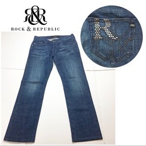 Rock & Republic Vaughn Studded Straight Leg Jeans